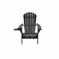 Bold Fontier 35 x 32 x 28 in. Foldable Adirondack Chair with PVC Cup Holder, Black BO3278669